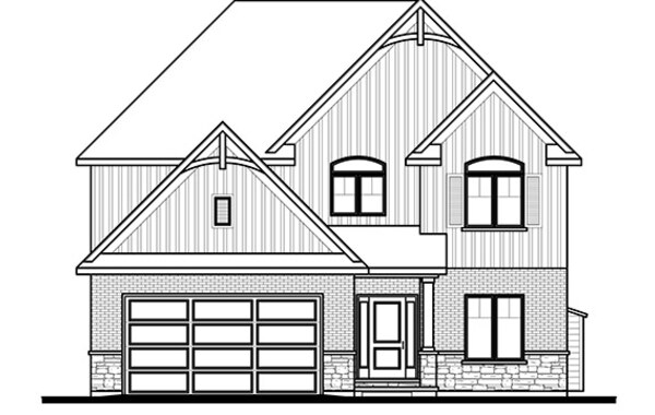 The The Oakwood new home model plan at the Talbotville Meadows by Patzer Homes in Talbotville