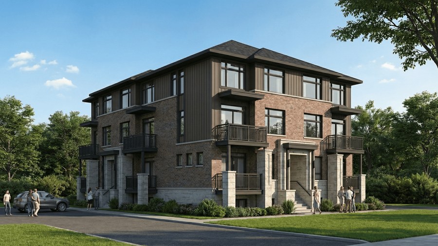 Strata floor plan at Condos at Pathways by Phoenix Homes in Findlay Creek, Ontario