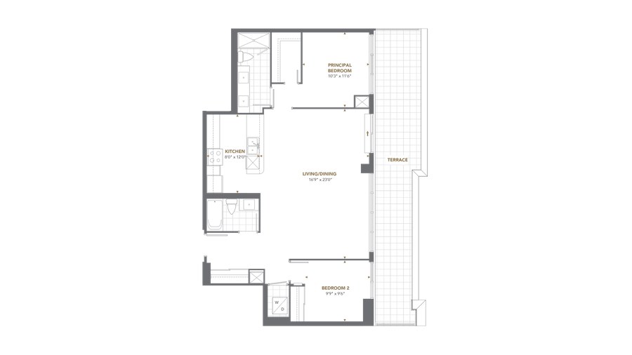 The Penthouse 2501 new home model plan at the Cypress at Pinnacle Etobicoke by Pinnacle International in Etobicoke