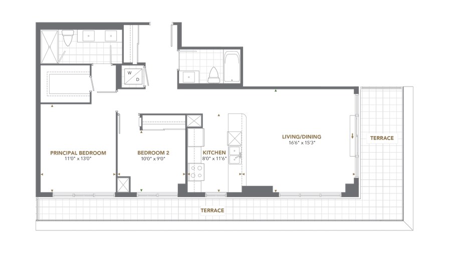 The Penthouse 2502 new home model plan at the Cypress at Pinnacle Etobicoke by Pinnacle International in Etobicoke