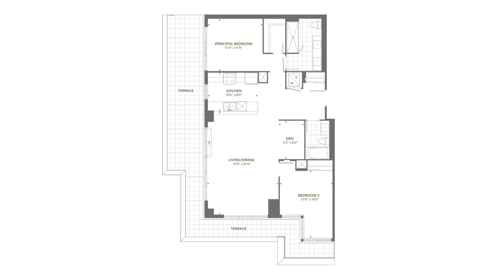 Penthouse 2503 floor plan at Cypress at Pinnacle Etobicoke by Pinnacle International in Etobicoke, Ontario
