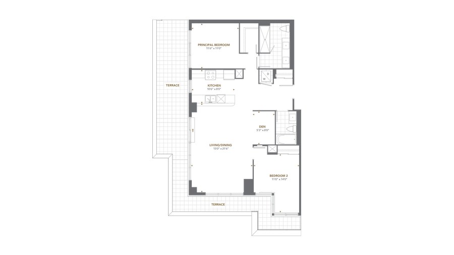 The Penthouse 2503 new home model plan at the Cypress at Pinnacle Etobicoke by Pinnacle International in Etobicoke