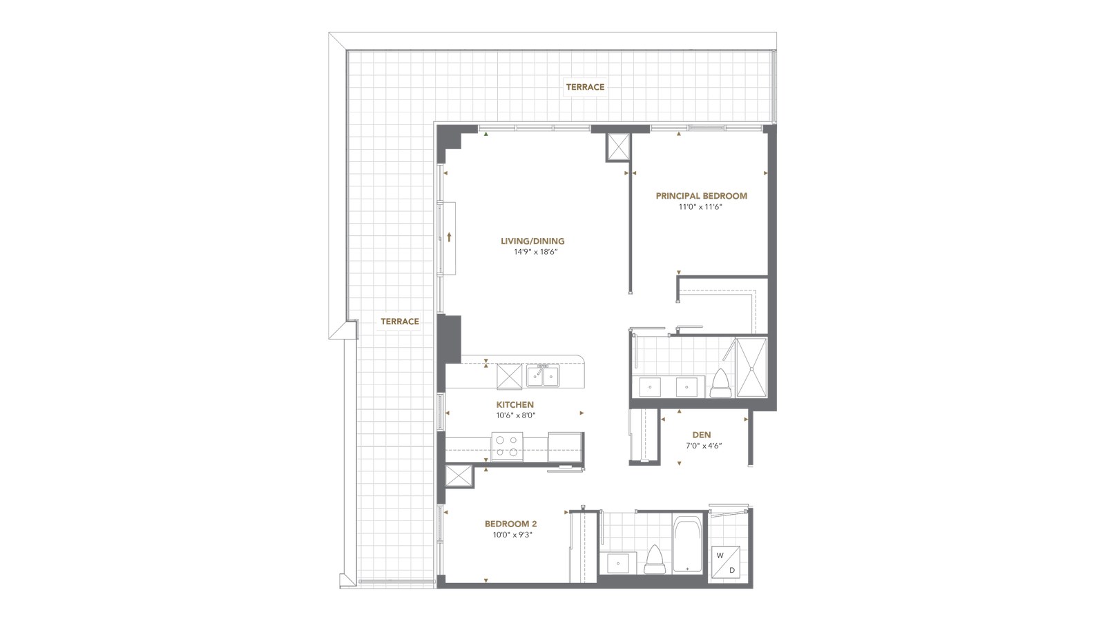 Penthouse 2504 floor plan at Cypress at Pinnacle Etobicoke by Pinnacle International in Etobicoke, Ontario