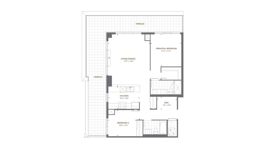 The Penthouse 2504 new home model plan at the Cypress at Pinnacle Etobicoke by Pinnacle International in Etobicoke