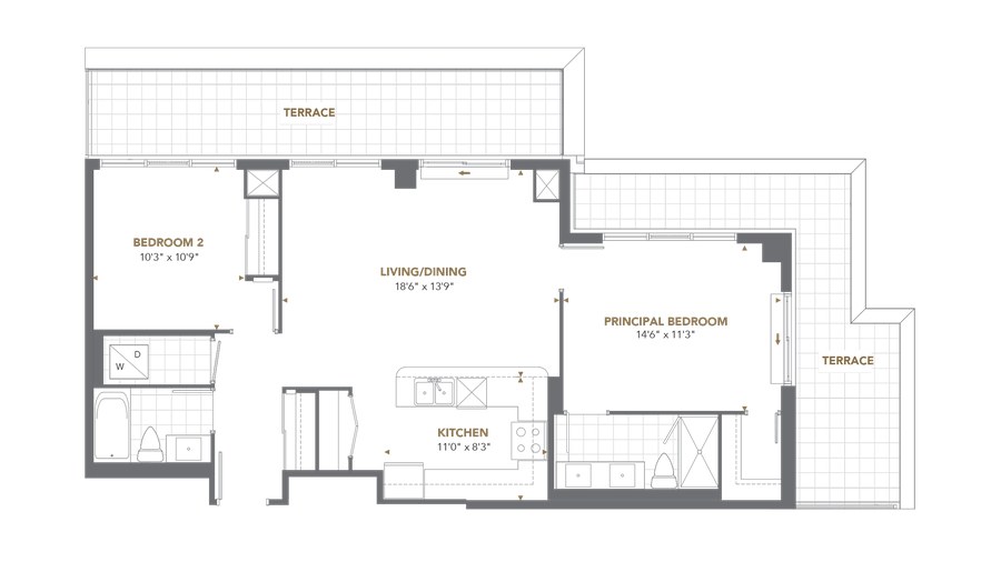The Penthouse 2505 new home model plan at the Cypress at Pinnacle Etobicoke by Pinnacle International in Etobicoke