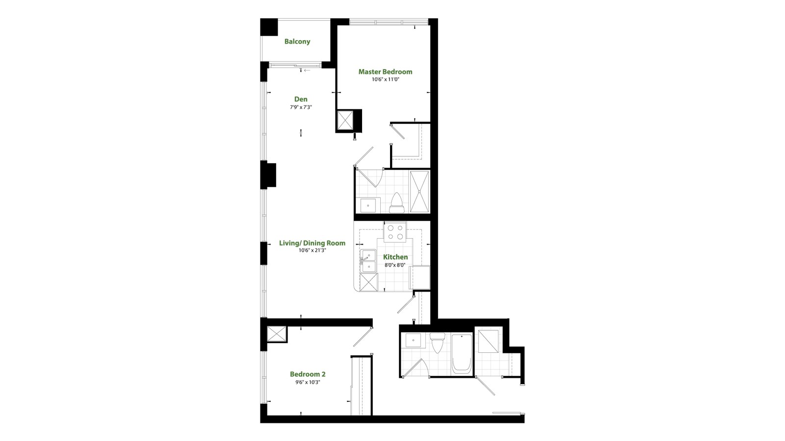 Suite 304 floor plan at Cypress at Pinnacle Etobicoke by Pinnacle International in Etobicoke, Ontario