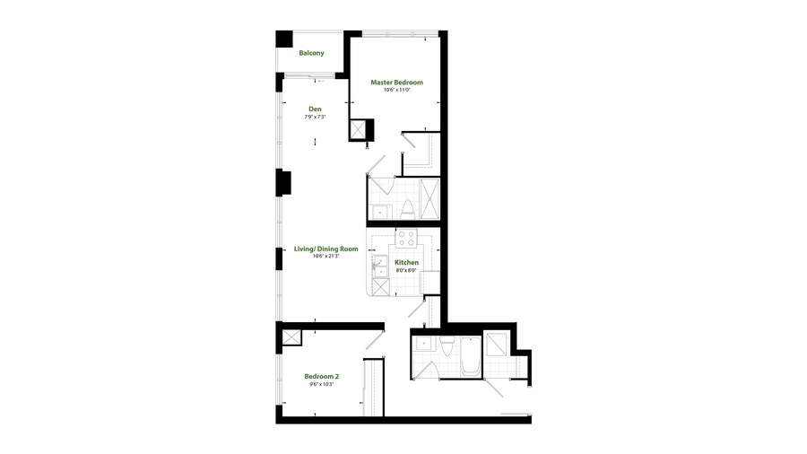 The Suite 304 new home model plan at the Cypress at Pinnacle Etobicoke by Pinnacle International in Etobicoke