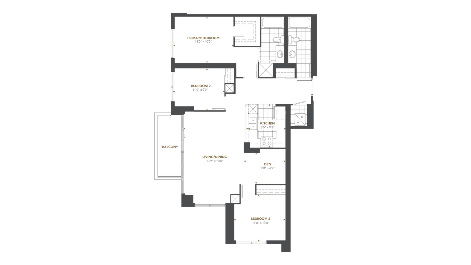 Penthouse 03 floor plan at Gemma by Pinnacle International in Mississauga, Ontario