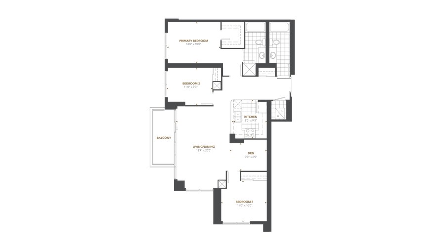 The Penthouse 03 new home model plan at the Gemma by Pinnacle International in Mississauga