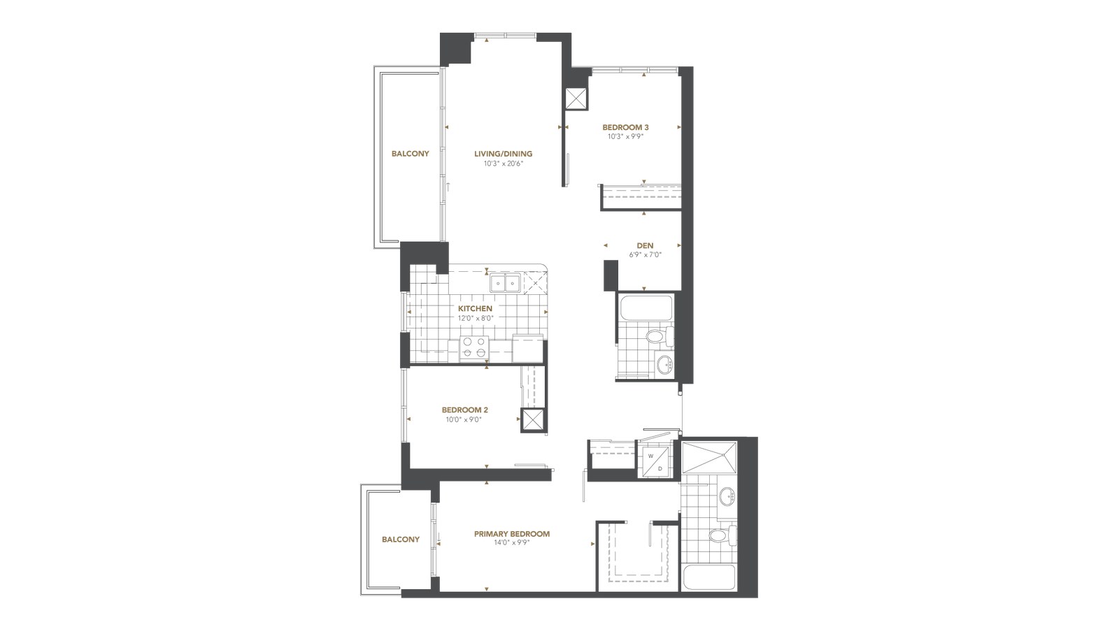 Penthouse 04 floor plan at Gemma by Pinnacle International in Mississauga, Ontario