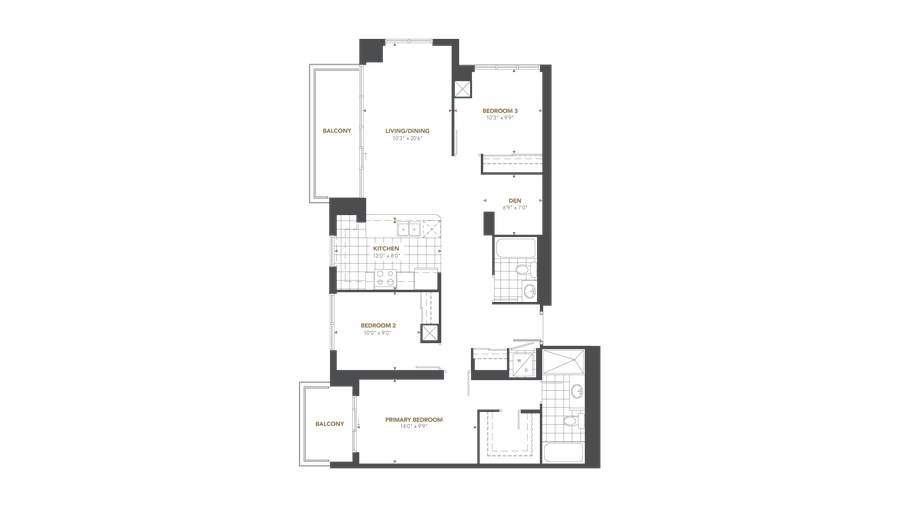 The Penthouse 04 new home model plan at the Gemma by Pinnacle International in Mississauga