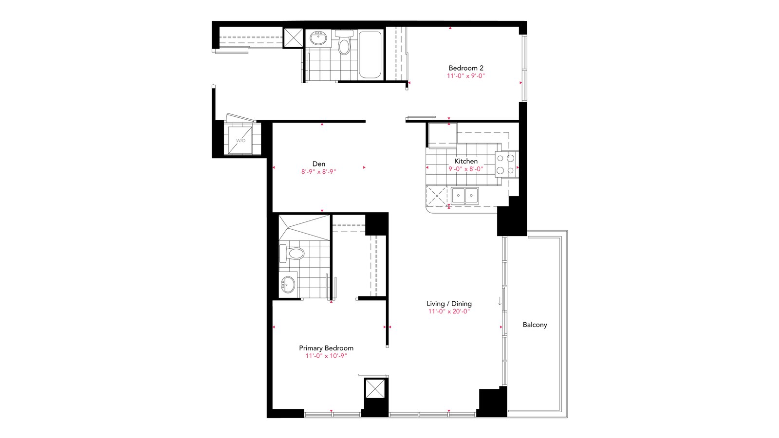 Residence 01 floor plan at Gemma by Pinnacle International in Mississauga, Ontario