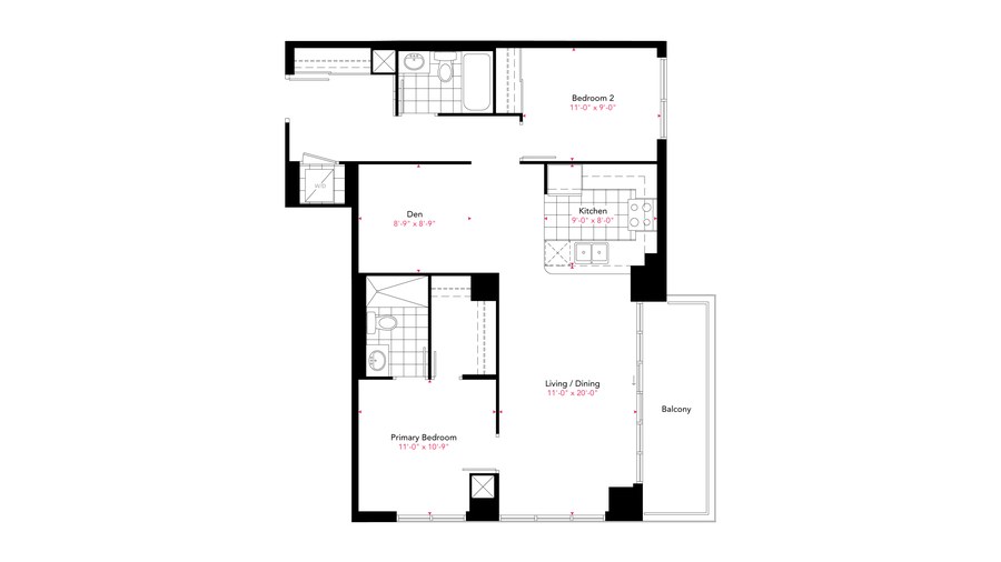 The Residence 01 new home model plan at the Gemma by Pinnacle International in Mississauga