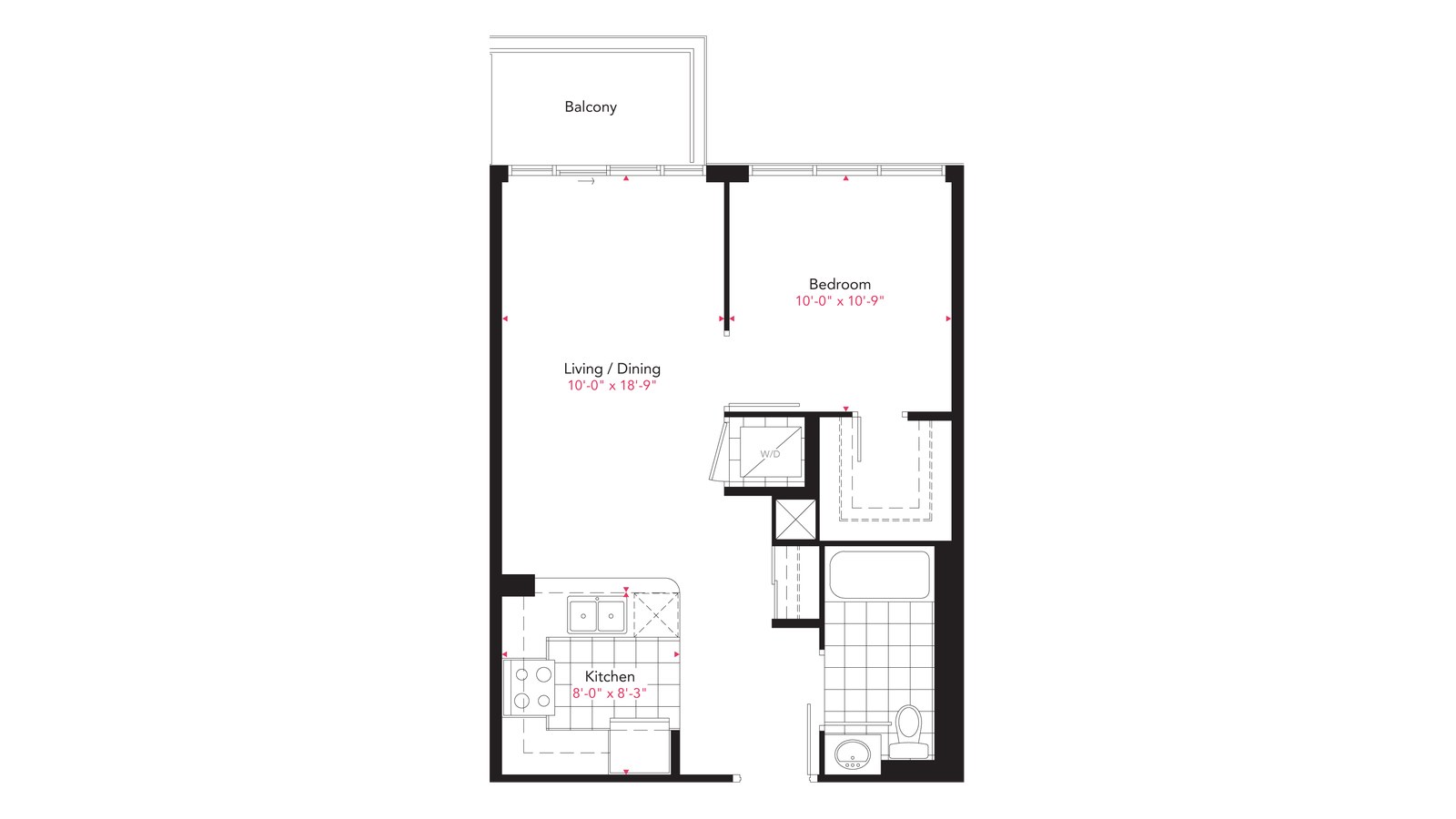 Residence 08 A floor plan at Gemma by Pinnacle International in Mississauga, Ontario