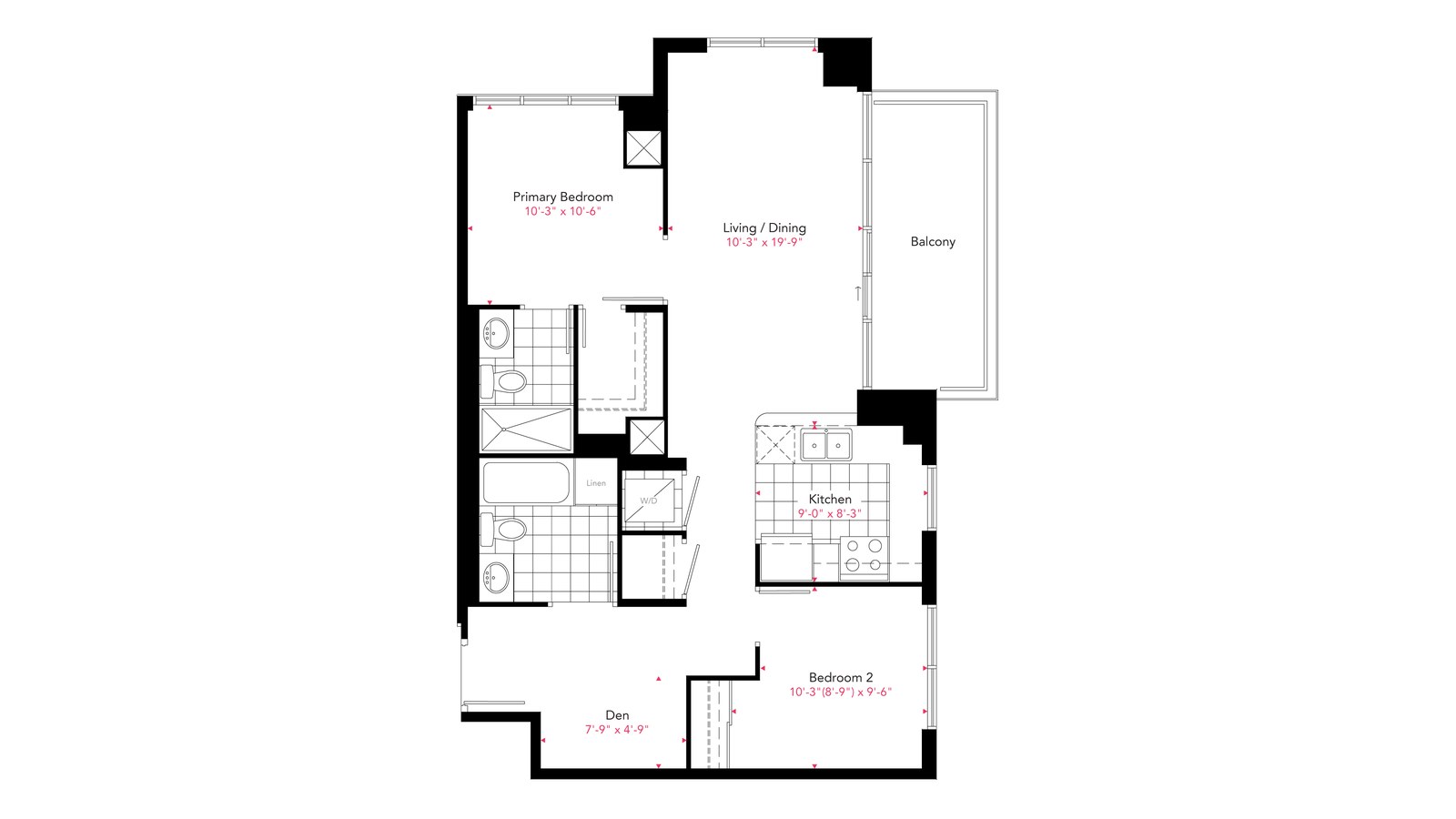 Residence 09 A floor plan at Gemma by Pinnacle International in Mississauga, Ontario