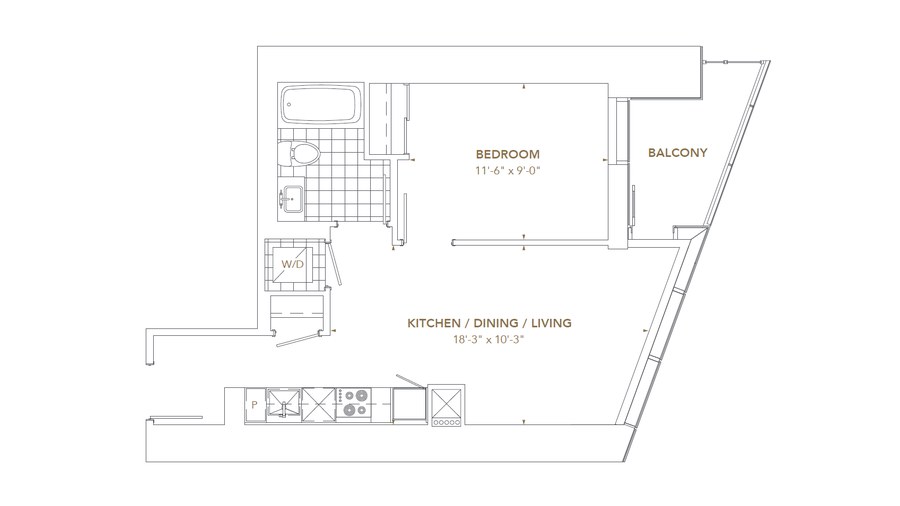 The Residence 1 new home model plan at the Pinnacle SkyTower by Pinnacle International in Toronto
