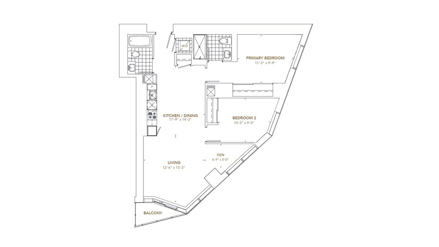 The Residence 2 new home model plan at the Pinnacle SkyTower by Pinnacle International in Toronto
