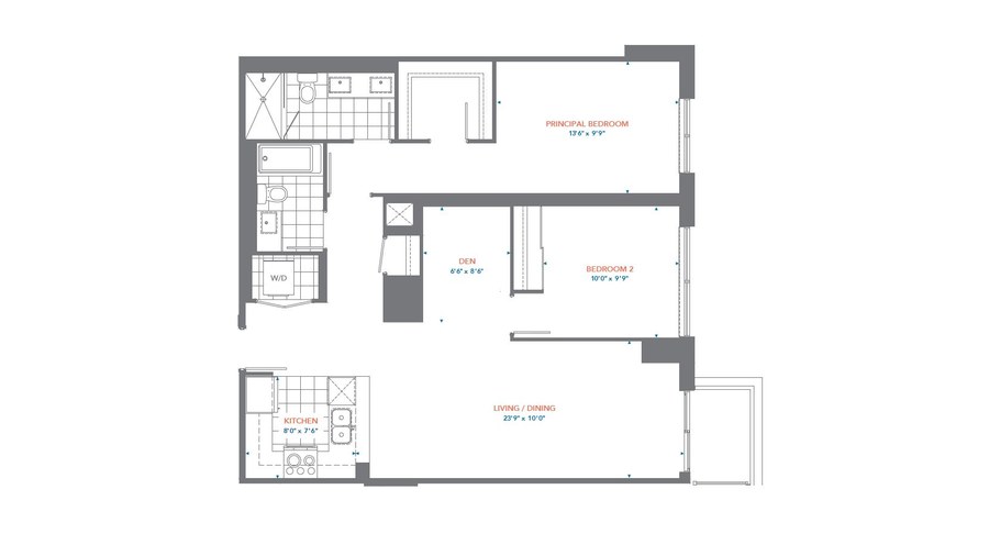 The Suite 605 - West Tower new home model plan at the Pinnacle Toronto East by Pinnacle International in Scarborough