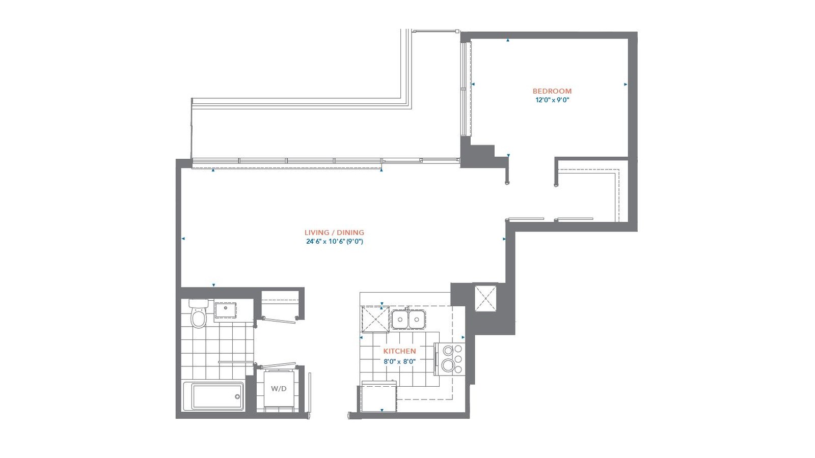 Suite 625 floor plan at Pinnacle Toronto East by Pinnacle International in Scarborough, Ontario