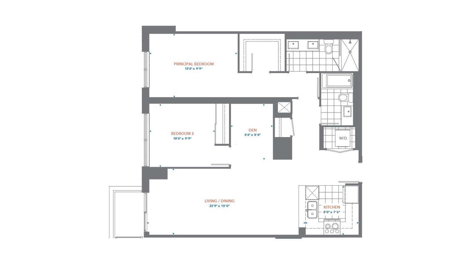 Suite 628 floor plan at Pinnacle Toronto East by Pinnacle International in Scarborough, Ontario