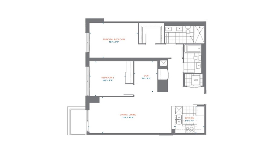 The Suite 628 new home model plan at the Pinnacle Toronto East by Pinnacle International in Scarborough