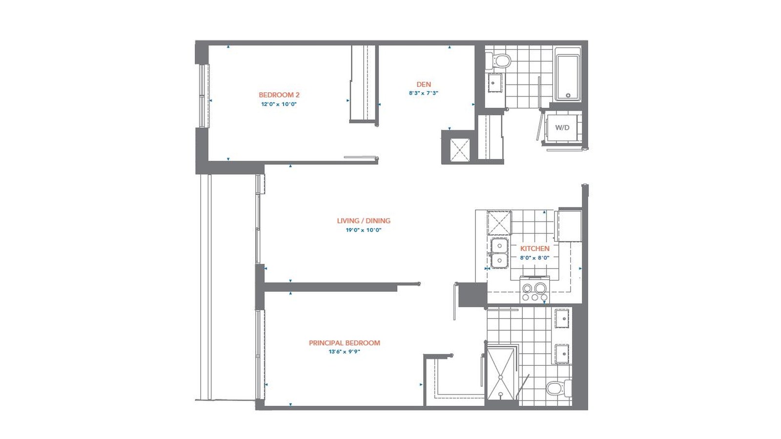 Suite 629 floor plan at Pinnacle Toronto East by Pinnacle International in Scarborough, Ontario
