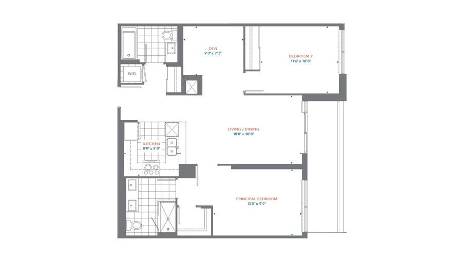 The Suite 630 new home model plan at the Pinnacle Toronto East by Pinnacle International in Scarborough
