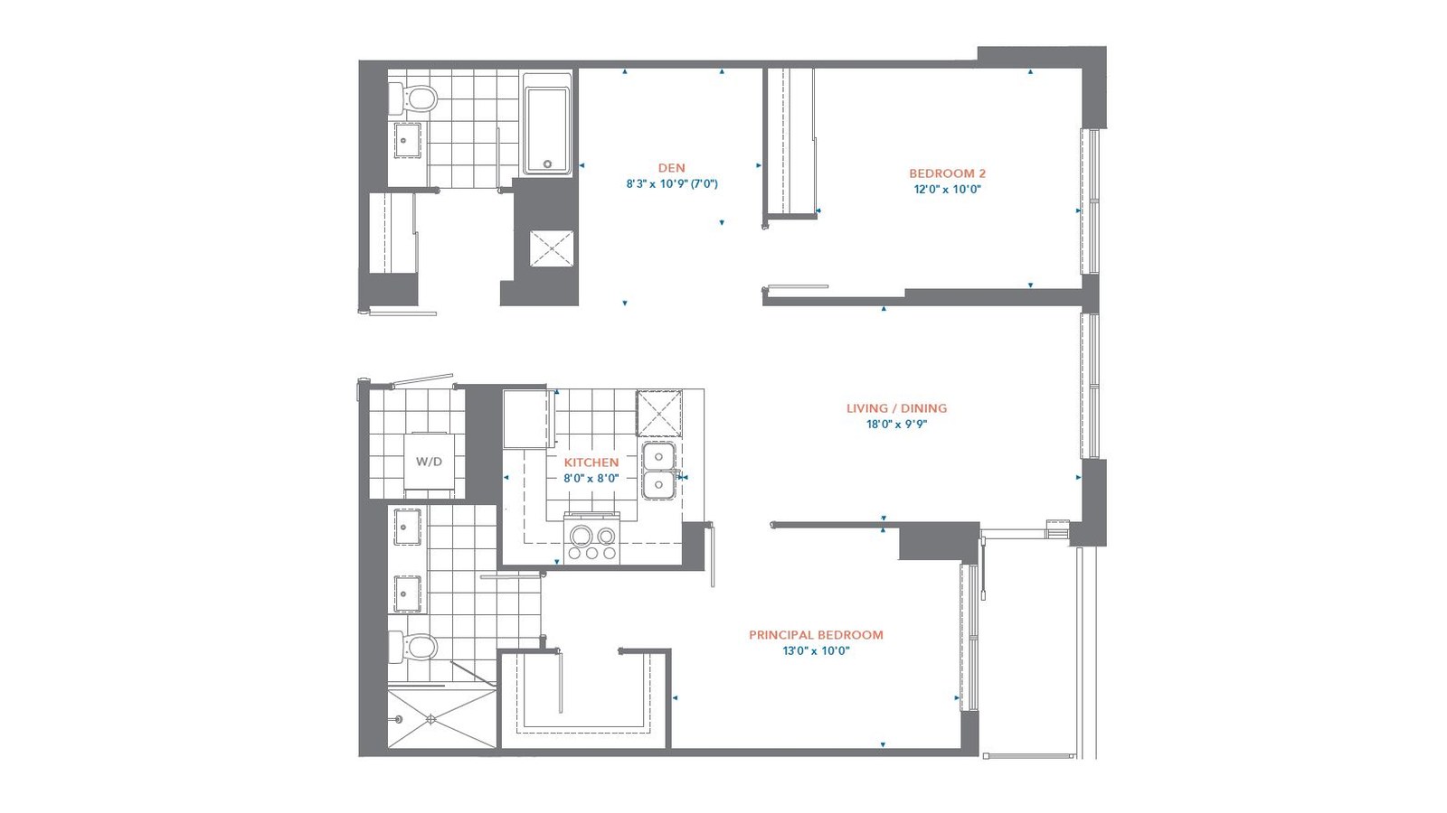 Suite 631 floor plan at Pinnacle Toronto East by Pinnacle International in Scarborough, Ontario