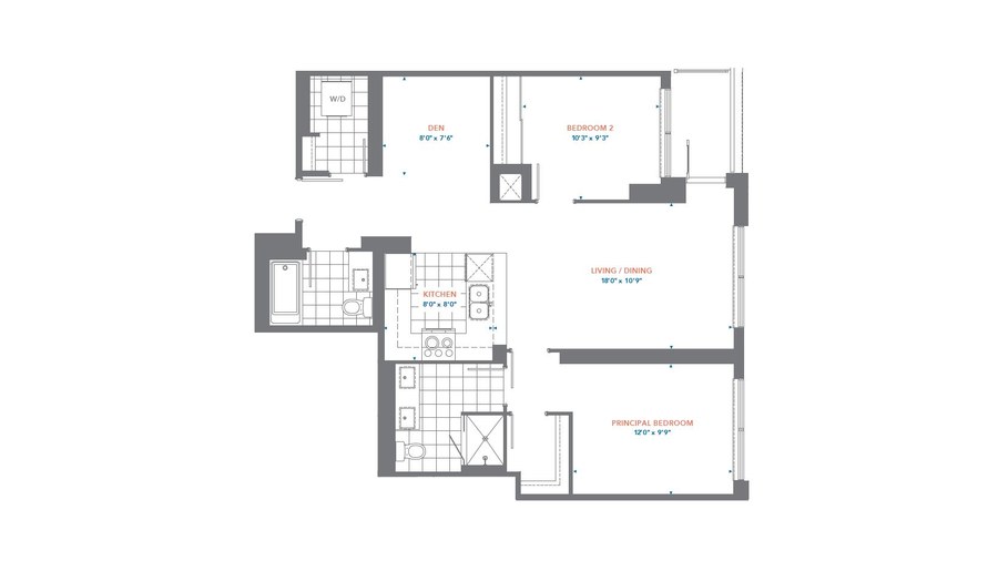 The Suite 632 new home model plan at the Pinnacle Toronto East by Pinnacle International in Scarborough