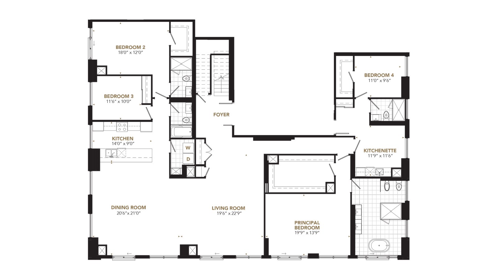 Penthouse 4801 floor plan at PJ Condos by Pinnacle International in Toronto, Ontario