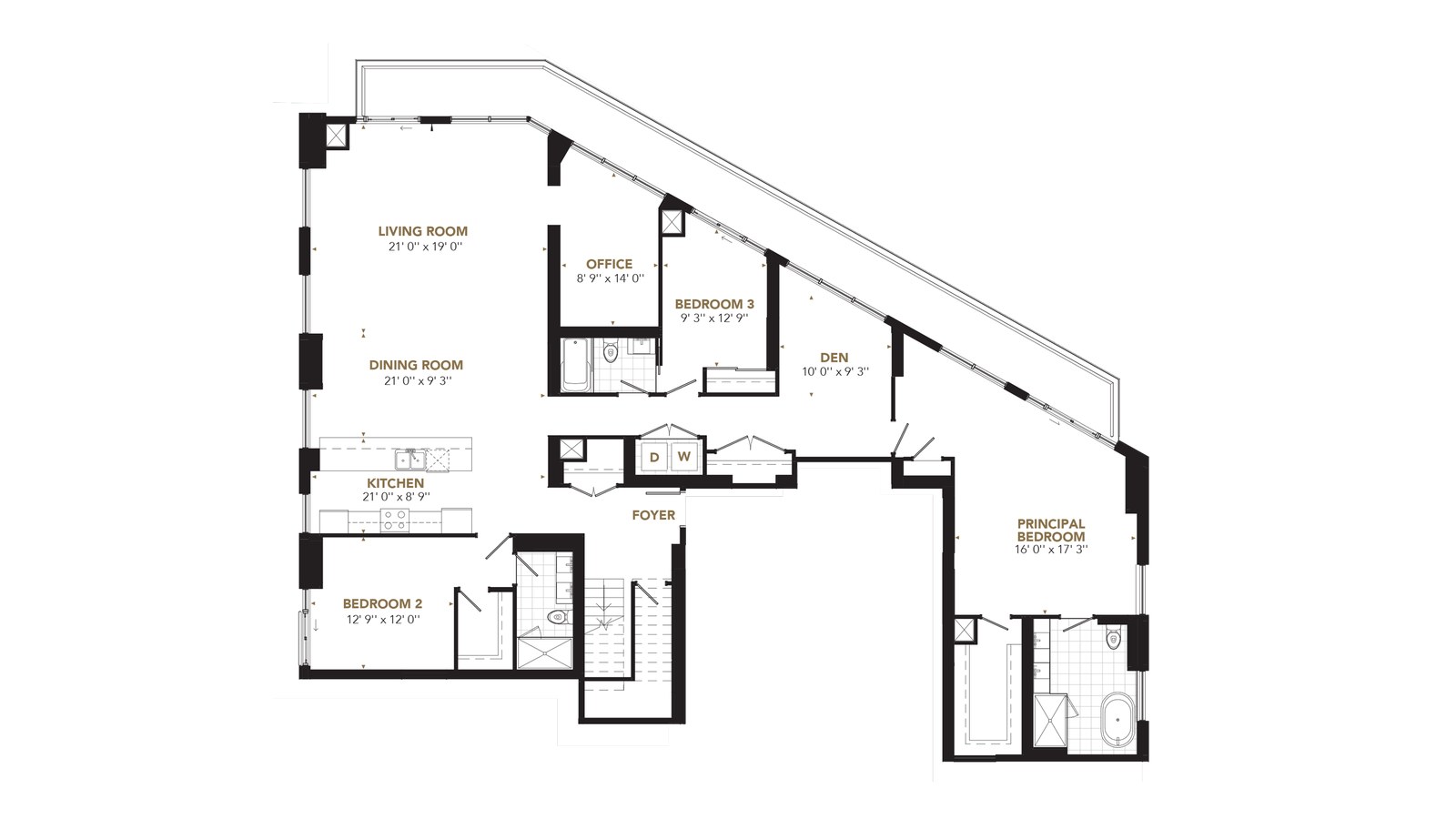 Penthouse 4802 floor plan at PJ Condos by Pinnacle International in Toronto, Ontario