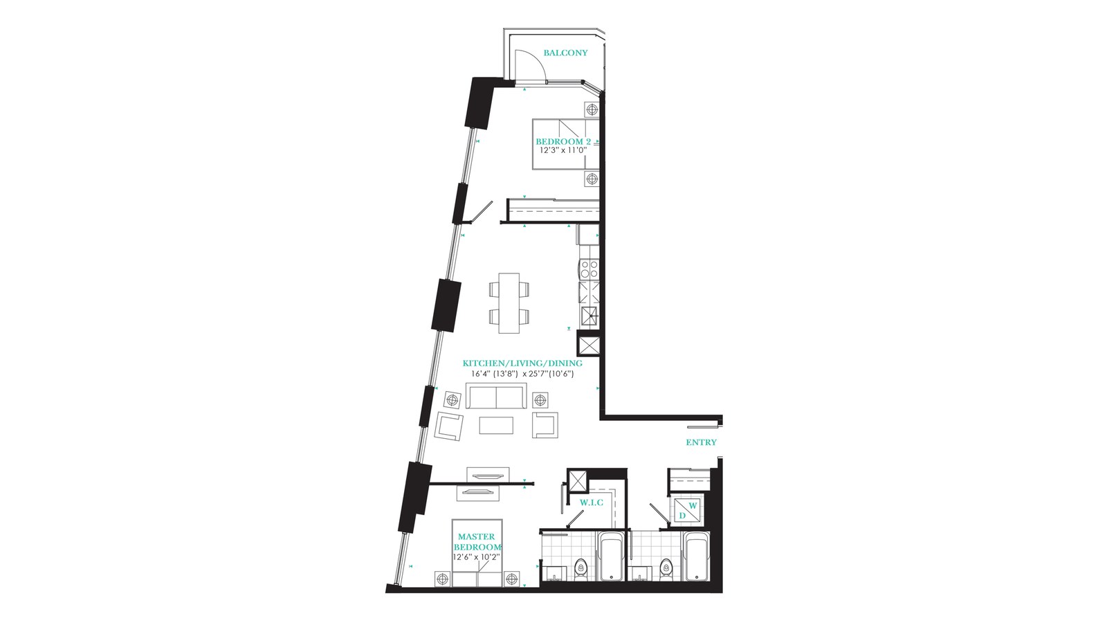 Suite 1005 floor plan at PJ Condos by Pinnacle International in Toronto, Ontario