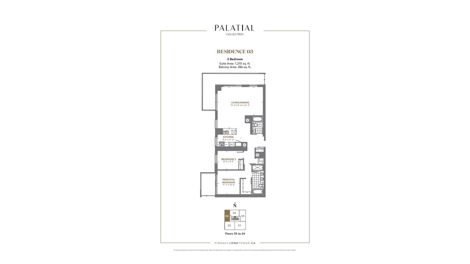 Palatial 03 floor plan at The Prestige at Pinnacle One Yonge by Pinnacle International in Toronto, Ontario