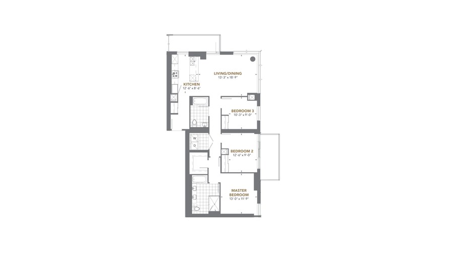 The Palatial 05 new home model plan at the The Prestige at Pinnacle One Yonge by Pinnacle International in Toronto