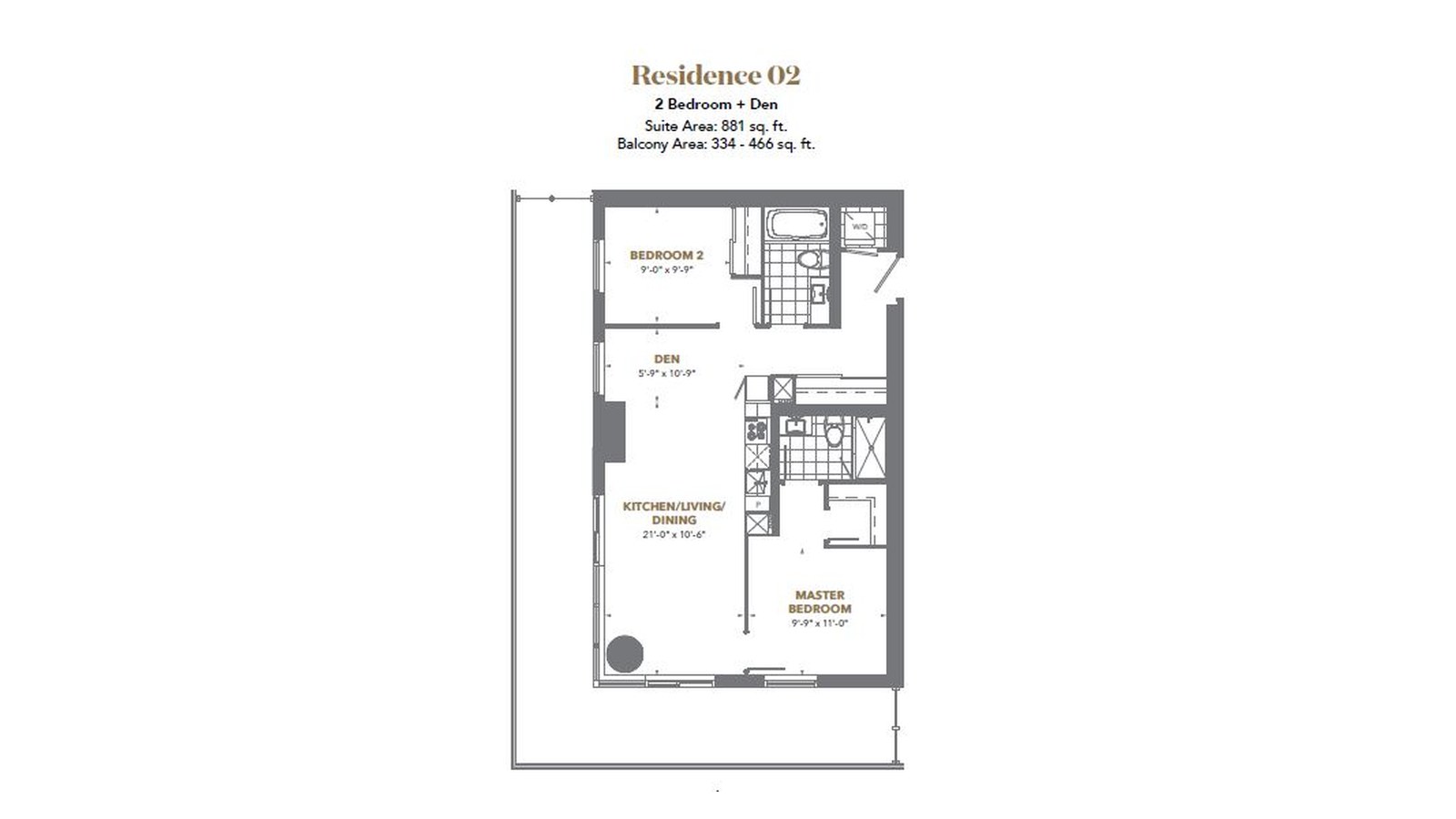 Residence 02 floor plan at The Prestige at Pinnacle One Yonge by Pinnacle International in Toronto, Ontario