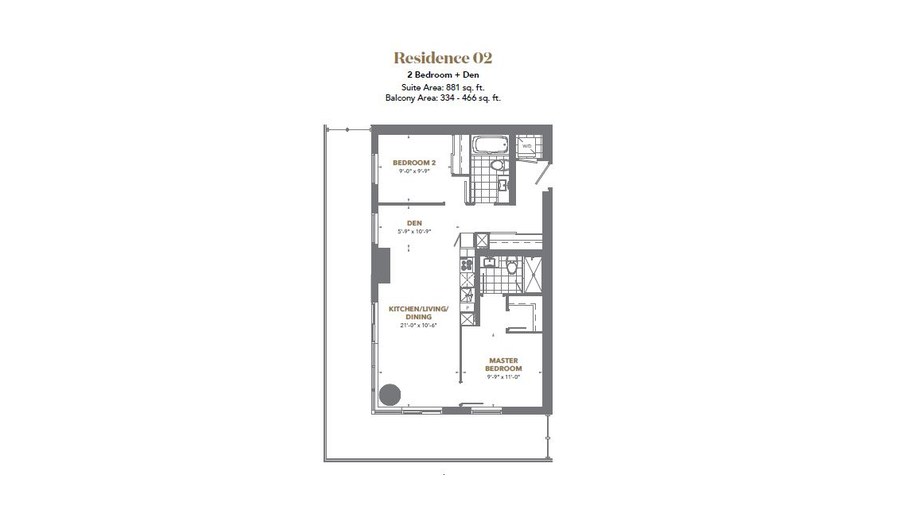 The Residence 02 new home model plan at the The Prestige at Pinnacle One Yonge by Pinnacle International in Toronto