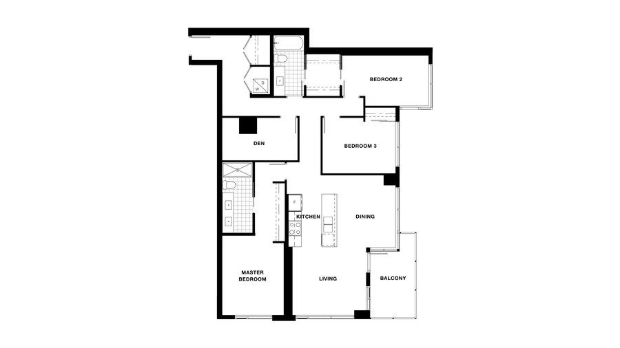 The Suite 1001 to 1201, 1501, 1601 new home model plan at the Torino Pinnacle Living at Capstan Village by Pinnacle International in Richmond