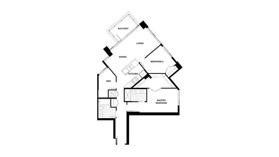 The Suite 1006 to 1206, 1506, 1606 new home model plan at the Torino Pinnacle Living at Capstan Village by Pinnacle International in Richmond