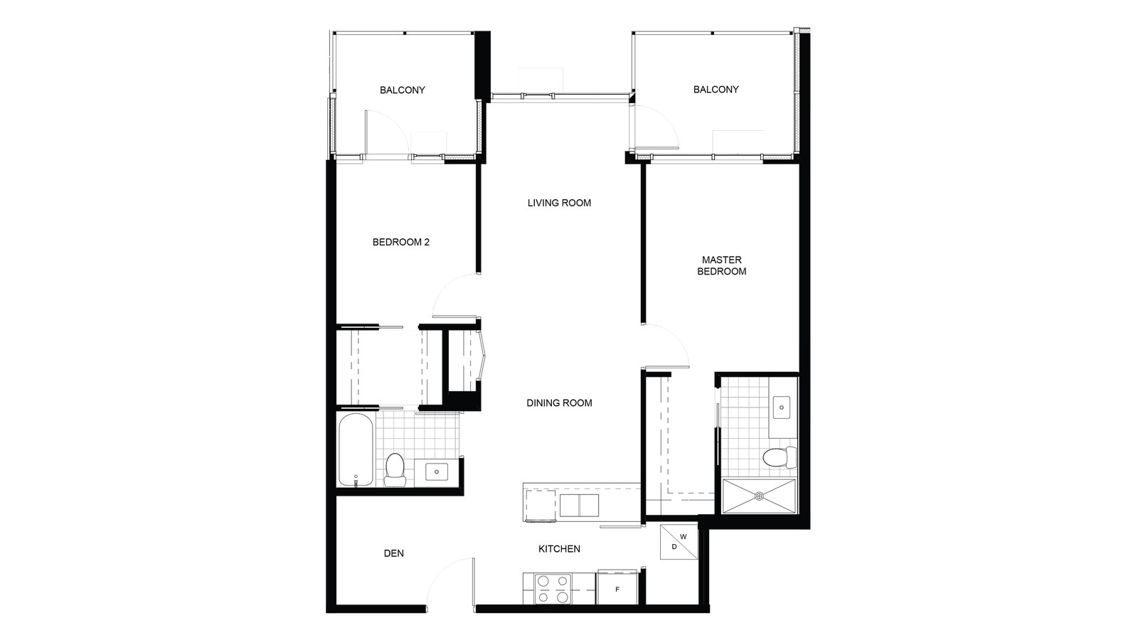 Suite 1102, 1202, 1502 to 1702 floor plan at Torino Pinnacle Living at Capstan Village by Pinnacle International in Richmond, British Columbia