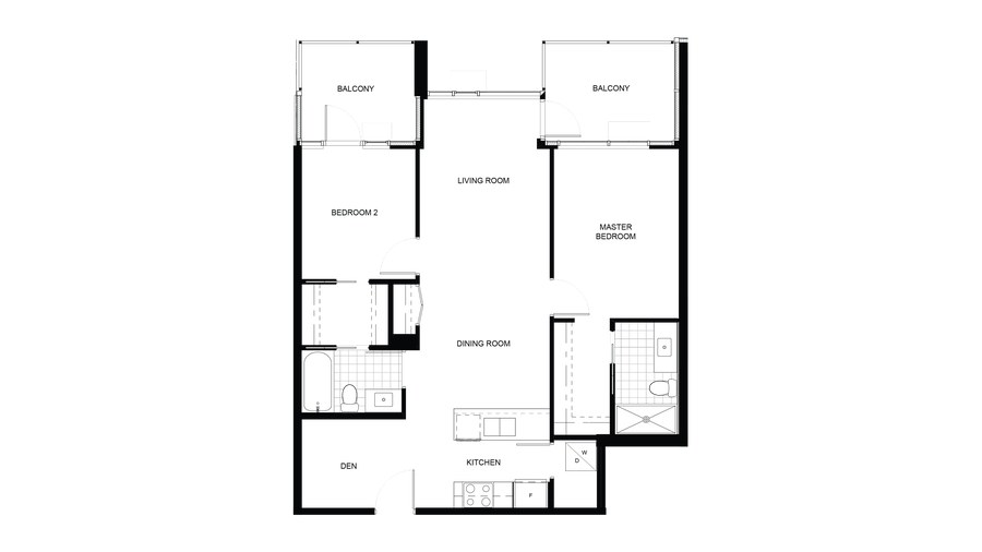 The Suite 1102, 1202, 1502 to 1702 new home model plan at the Torino Pinnacle Living at Capstan Village by Pinnacle International in Richmond