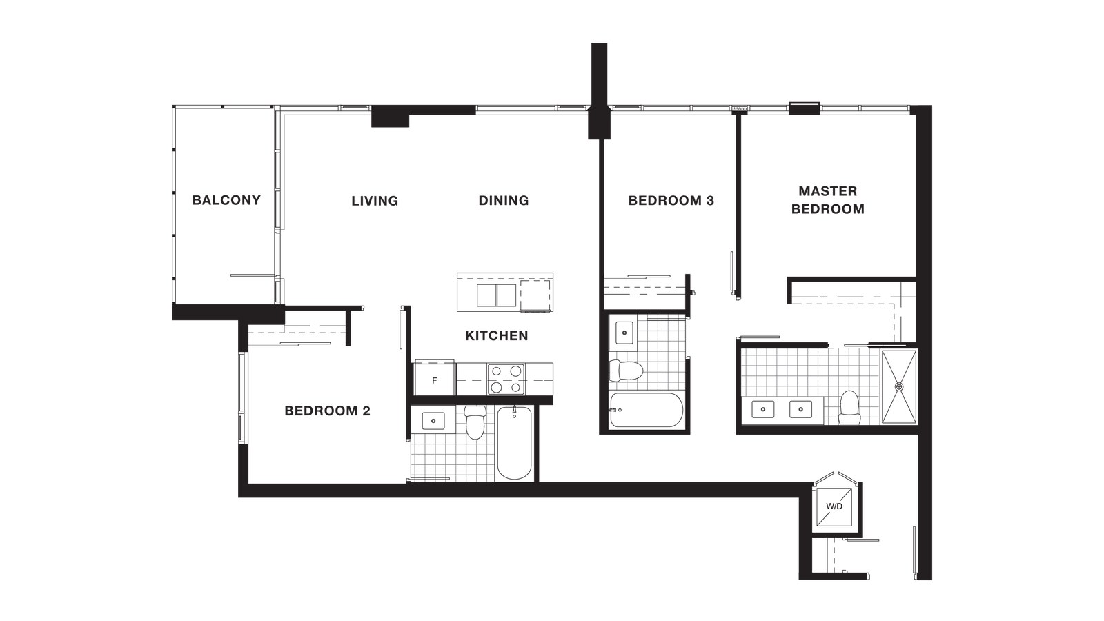Suite 1203, 1503 to 1703 floor plan at Torino Pinnacle Living at Capstan Village by Pinnacle International in Richmond, British Columbia