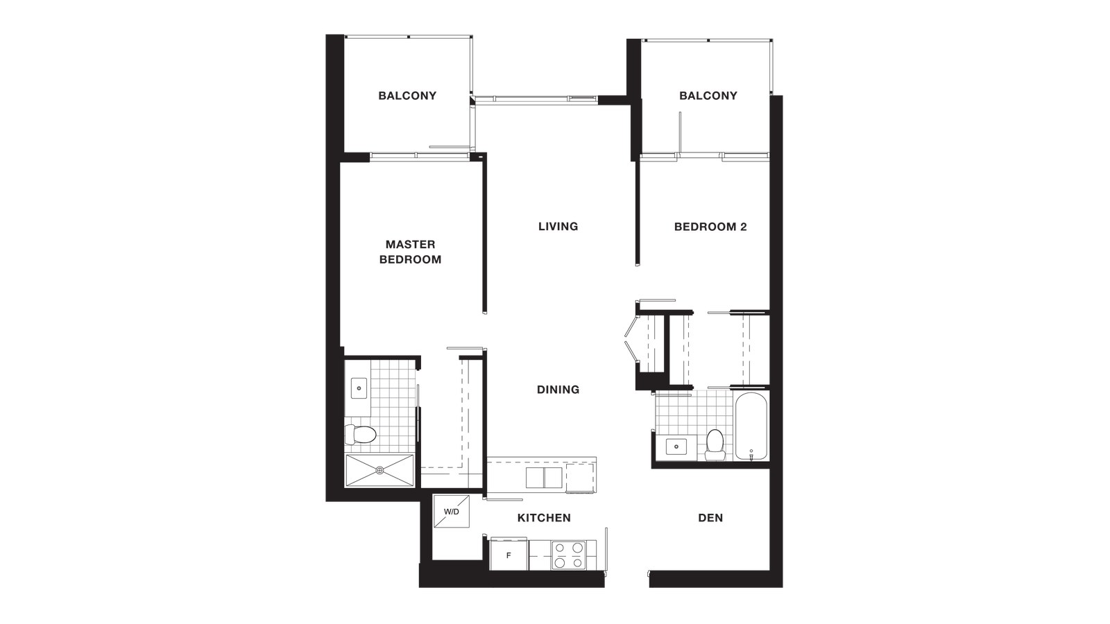 Suite 1206, 1506 to 1706 floor plan at Torino Pinnacle Living at Capstan Village by Pinnacle International in Richmond, British Columbia