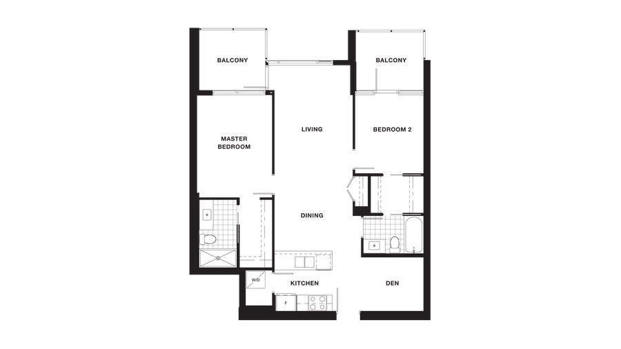 The Suite 1206, 1506 to 1706 new home model plan at the Torino Pinnacle Living at Capstan Village by Pinnacle International in Richmond
