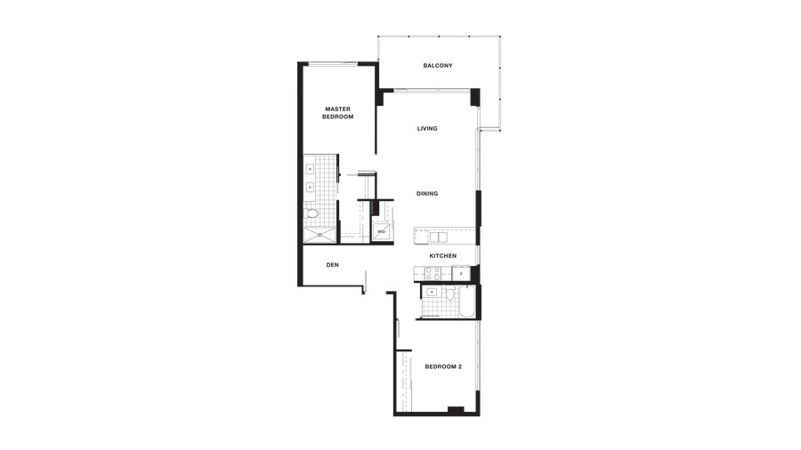 The Suite 1207, 1507 to 1707 new home model plan at the Torino Pinnacle Living at Capstan Village by Pinnacle International in Richmond