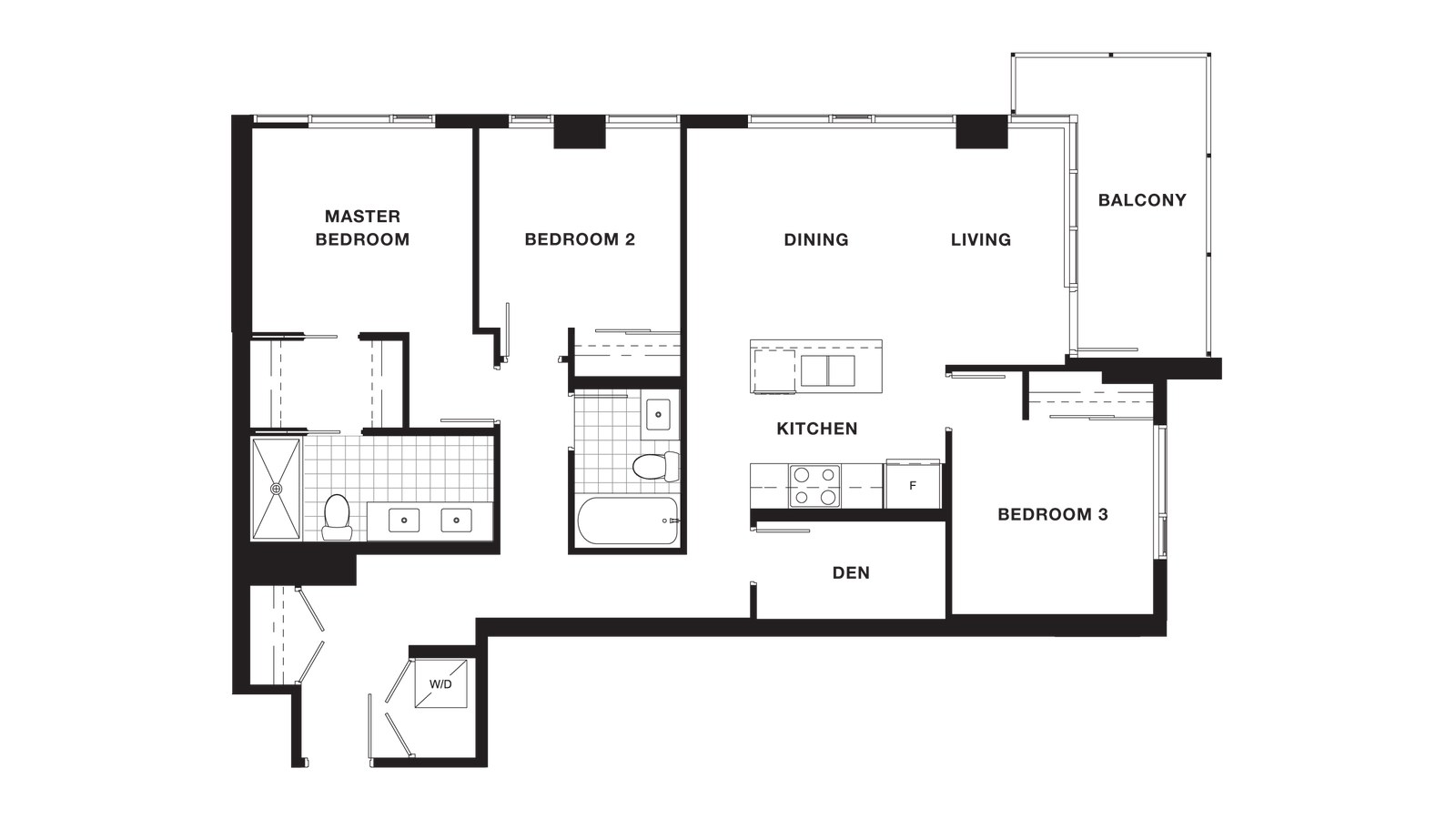 Suite 505, 606 to 1106, 1205, 1505 to 1705 floor plan at Torino Pinnacle Living at Capstan Village by Pinnacle International in Richmond, British Columbia