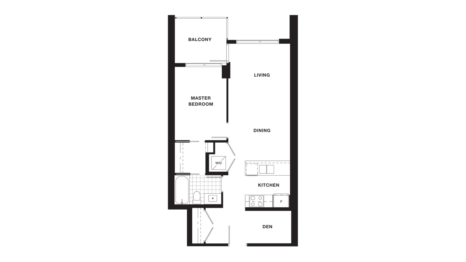 Suite 709 to 1009 floor plan at Torino Pinnacle Living at Capstan Village by Pinnacle International in Richmond, British Columbia