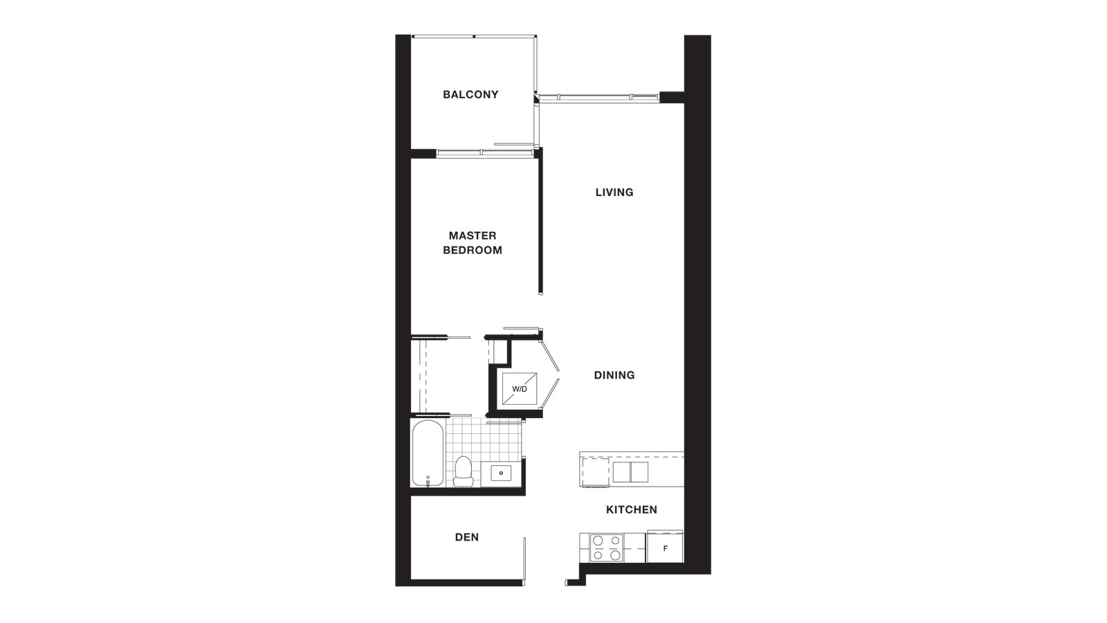 Suite 710 to 910 floor plan at Torino Pinnacle Living at Capstan Village by Pinnacle International in Richmond, British Columbia