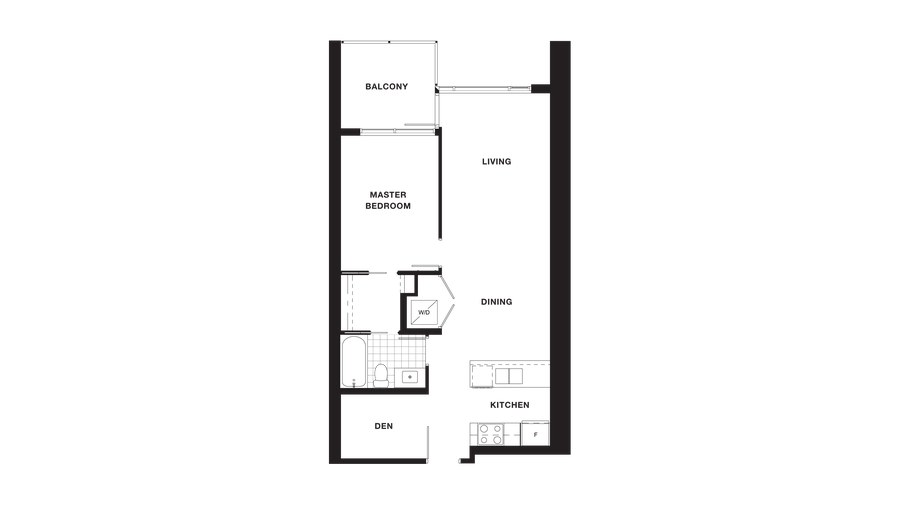 The Suite 710 to 910 new home model plan at the Torino Pinnacle Living at Capstan Village by Pinnacle International in Richmond