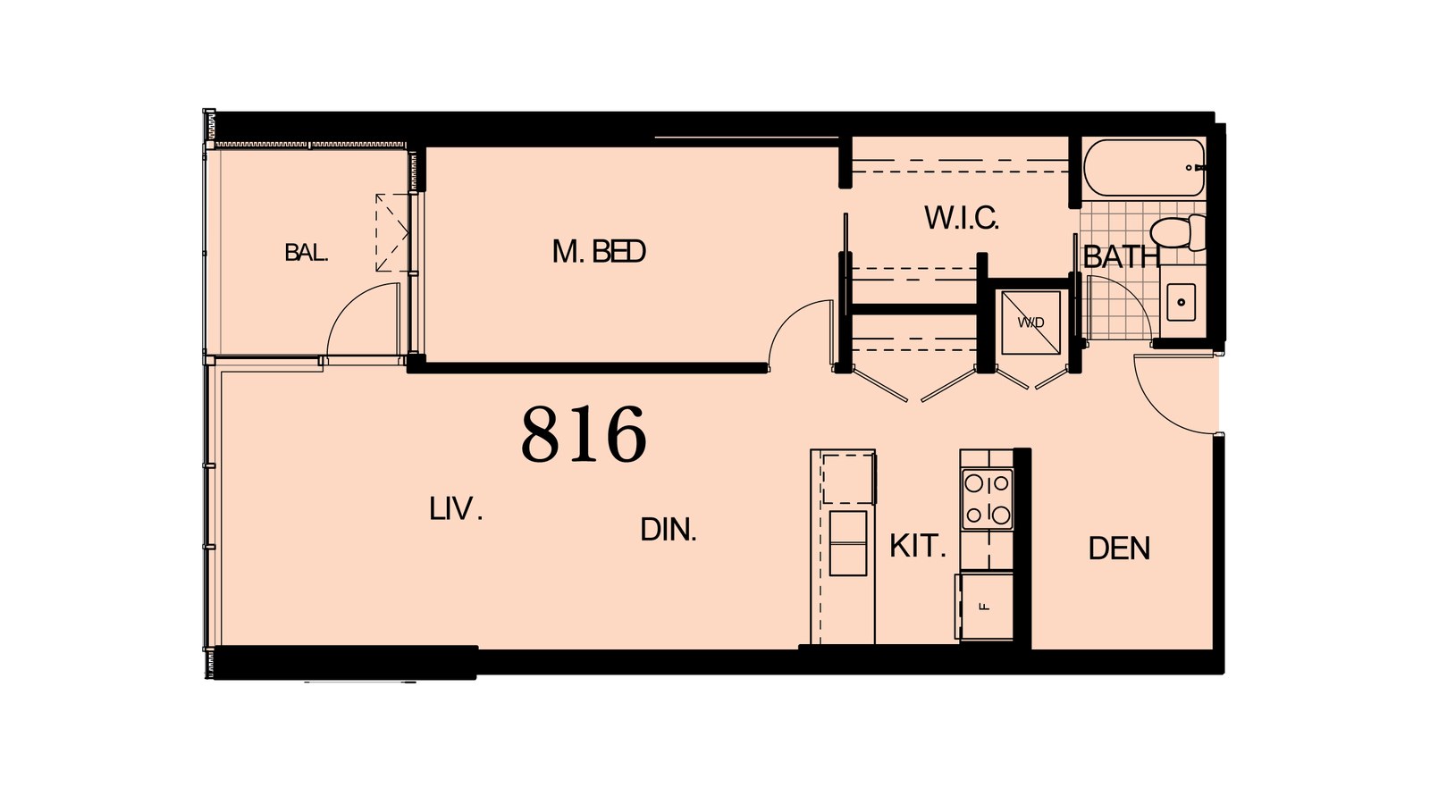 Suite 816 floor plan at Torino Pinnacle Living at Capstan Village by Pinnacle International in Richmond, British Columbia