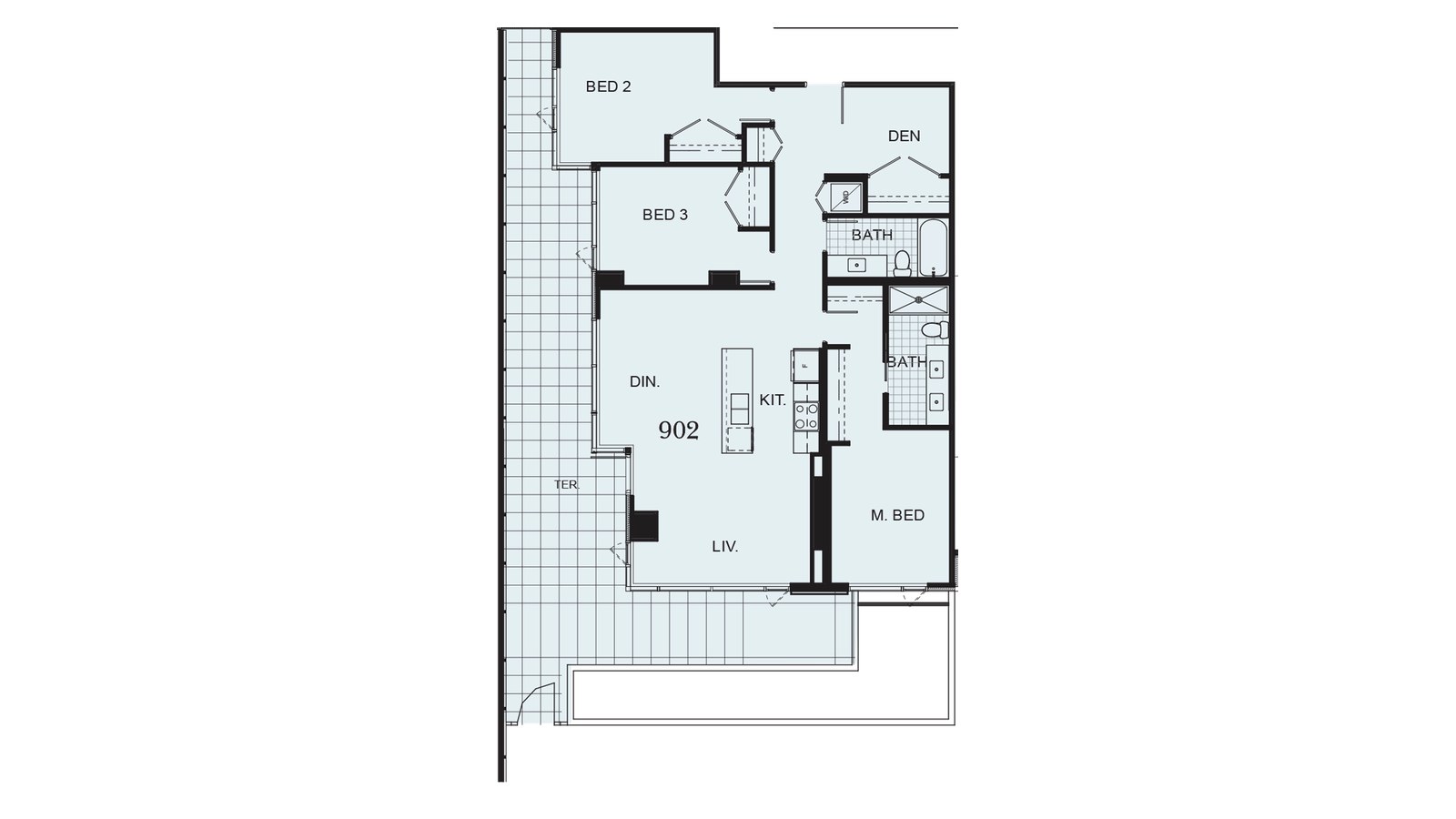 Suite 902 A floor plan at Torino Pinnacle Living at Capstan Village by Pinnacle International in Richmond, British Columbia